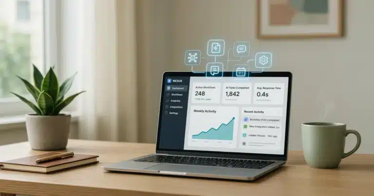 Best AI productivity tools shown in a dashboard interface mockup