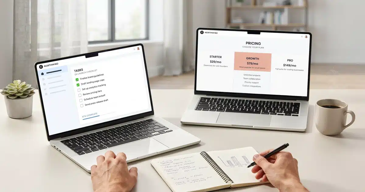 Comparing two AI tools side by side before choosing the right one for a small business