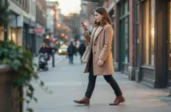 Person outdoors speaking into a smartphone to a voice-based AI assistant